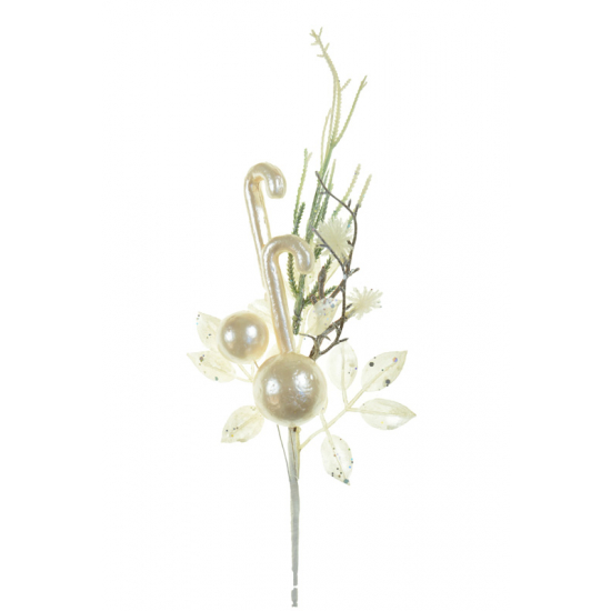 Dekorág gömb/nyalóka 40CM ezüst/bézs