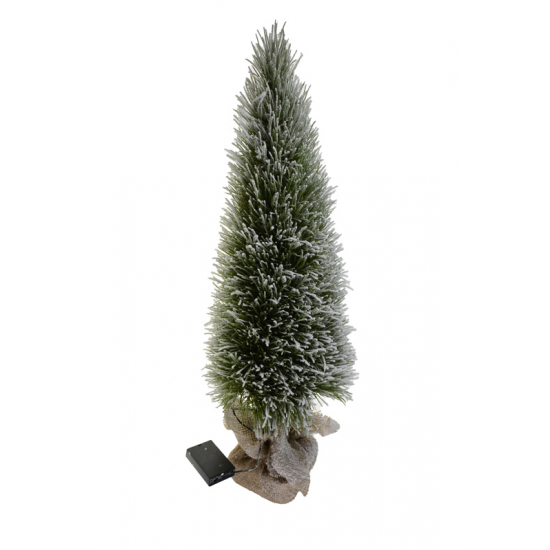 Dekorfenyő égőkkel H75CM jutazsákban zöld