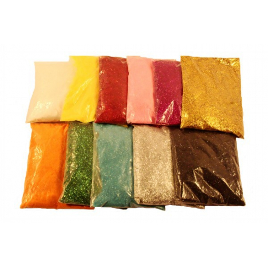 Dekorhomok glitteres 120g csomagban narancs
