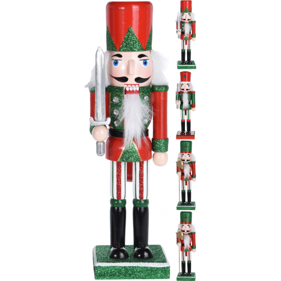 Figura Diótörő fa 25cm 4féle zöld