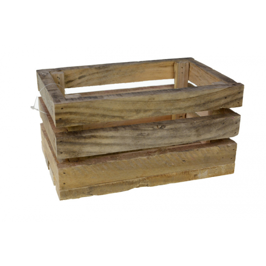 Doboz fa darabolt 23*15*12cm natúr
