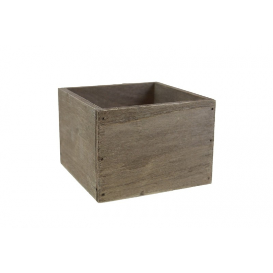 Doboz fa 11*11*8cm rusztikus barna barna