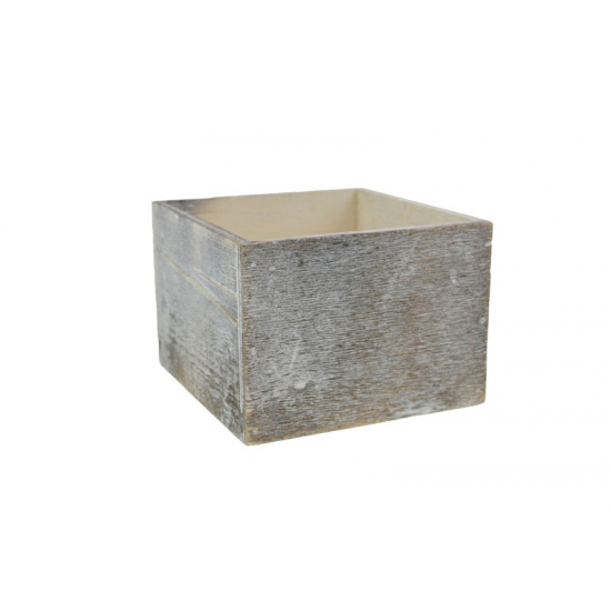 Doboz fa 11*11*8cm koptatott szürke