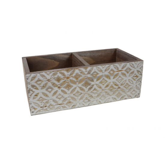 Doboz fa 24*12*8.5cm aprókockás barna