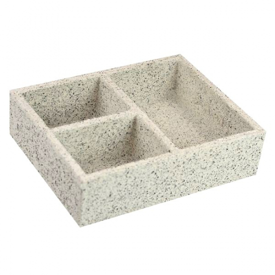 Doboz fa osztott 22*17*6cm szürke