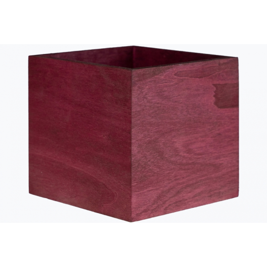 Doboz fa szögletes 13*13*12cm bordó
