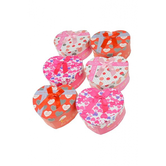 Doboz papír szív forma 11*9*5cm több féle