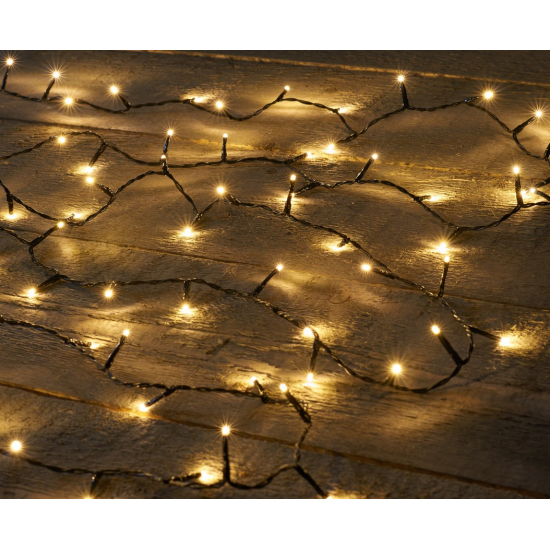 Égősor 1200LED/26m meleg fehér időzítővel fekete