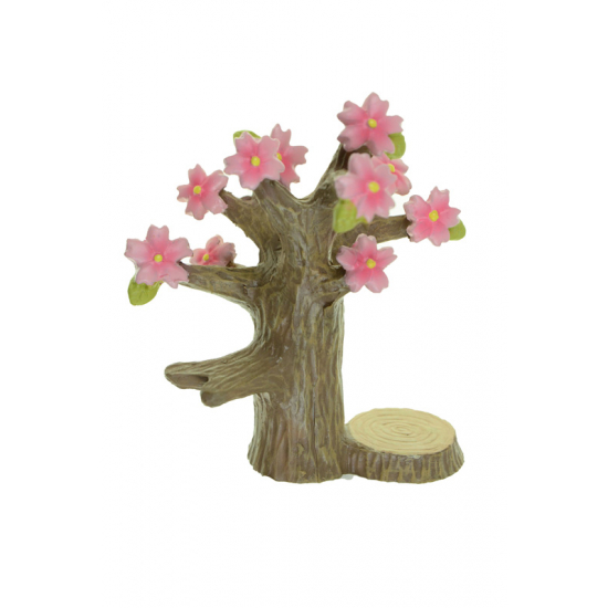 Figura poly fa 10,5cm virágos rózsaszín