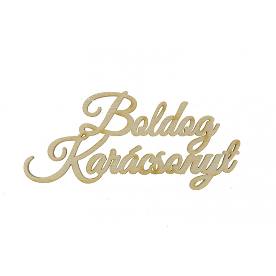 Felirat Boldog Karácsonyt fa LV 6*13cm natur