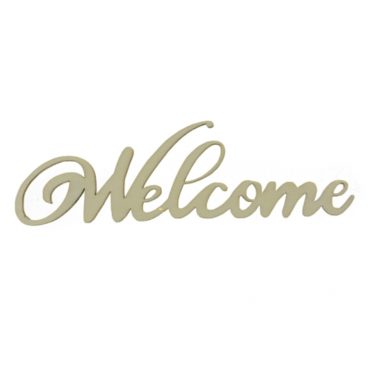 Welcome felirat fa 25X15CM akasztós natúr