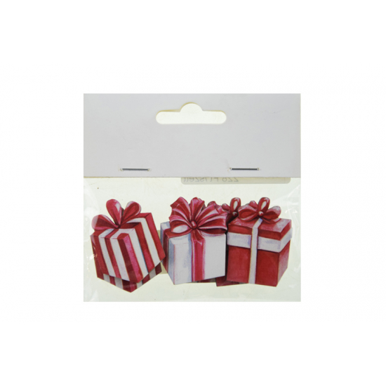 Figura ajándék fa 4cm s/6 piros/fehér