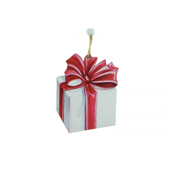 Figura ajándék fa 7cm fehér