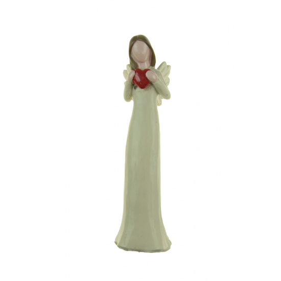 Figura angyal poly 18,5cm krém