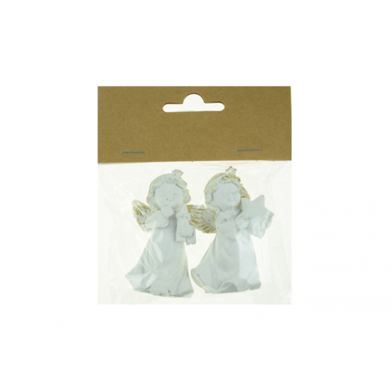 Figura angyal poly 3,6*2,5*6cm s/2 fehér