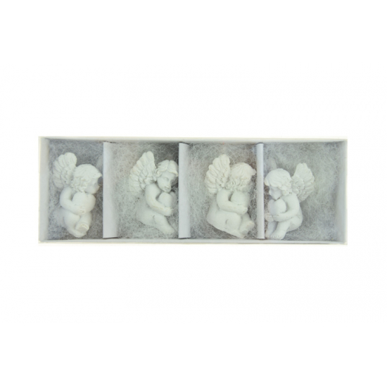 Figura angyal poly 3,6cm s/4 fehér