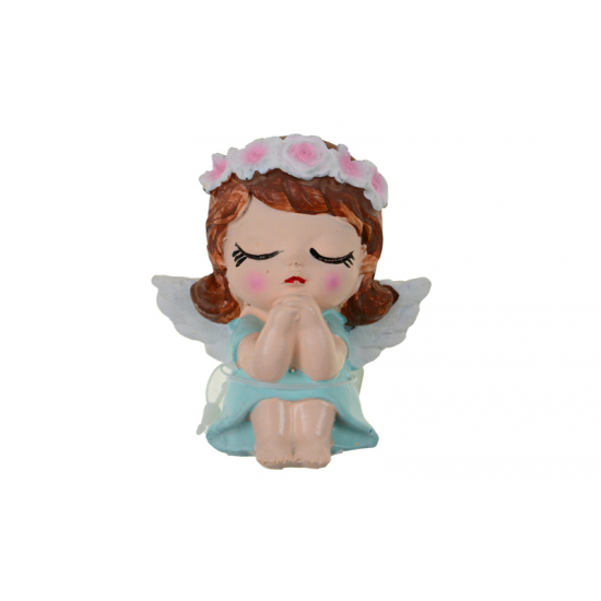 Figura angyal poly 6.5*4.5*7cm ülő kék