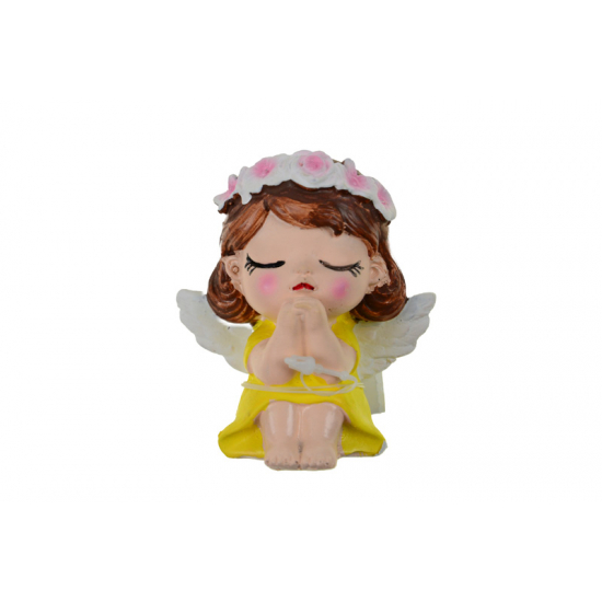 Figura angyal poly ülő 6.5*4.5*7cm sárga
