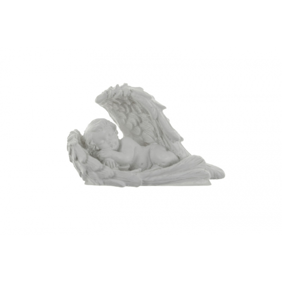 Figura angyal poly szárnyán alvó 6,6*2,6*3,9cm szürke