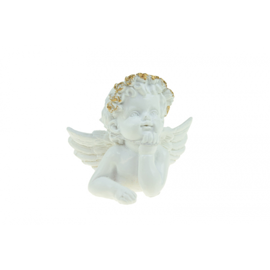 Figura angyal poly 6,8*5,3*5,9cm fehér