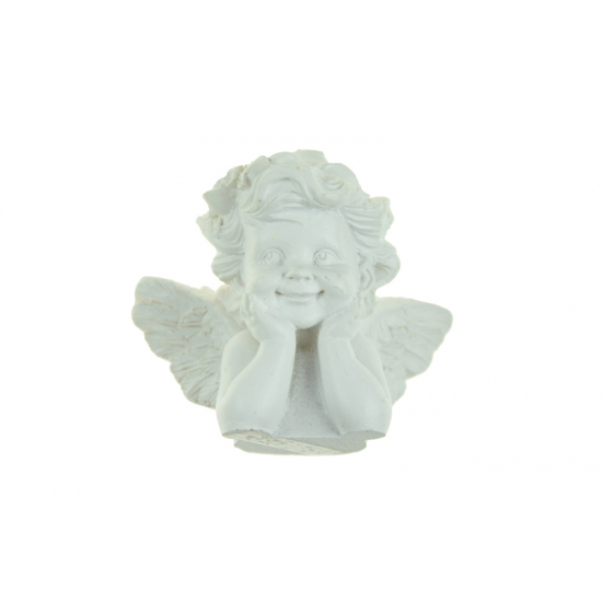 Figura angyal poly 6,8cm fehér
