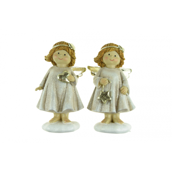Figura angyal poly 7.5*6*14cm 2féle rózsaszín