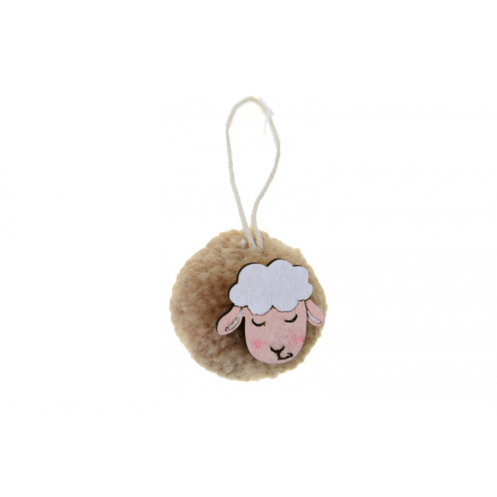 Figura bárány plüss 4*4*4cm barna