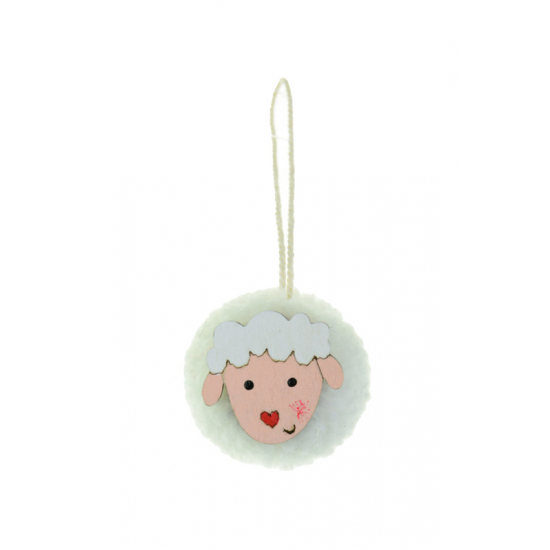Figura bárány plüss 4*4*4cm fehér