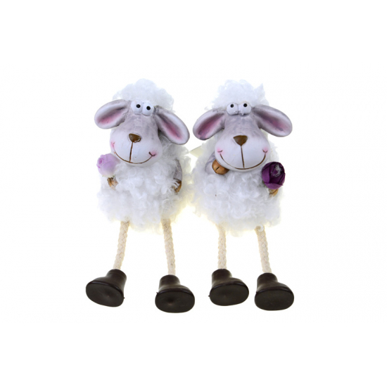 Figura bárány terrakotta 7.5*7.5*20cm 2féle fehér