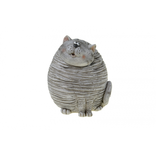 Figura cica poly duci 7*6*9cm szürke