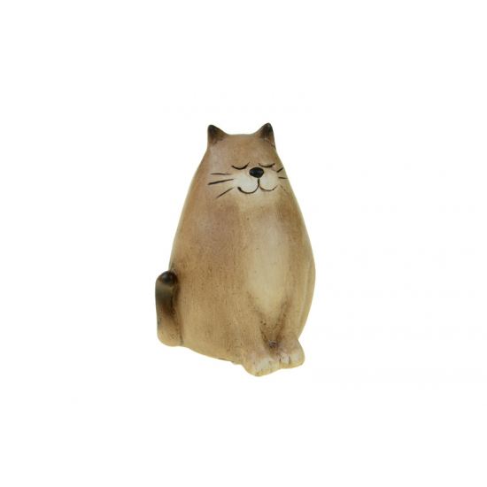Figura cica kerámia ülő 7.2*6.5*10cm barna