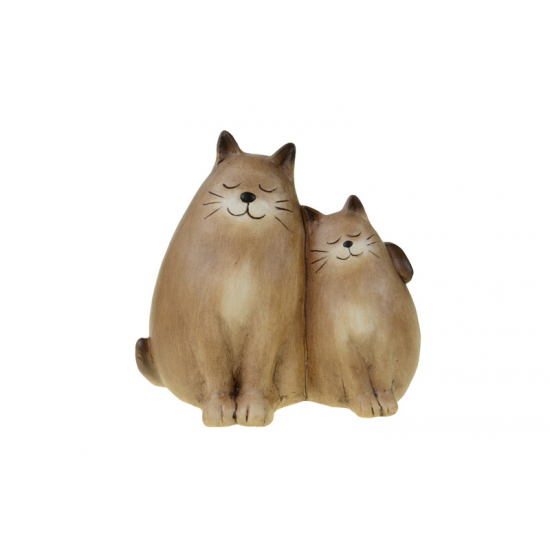 Figura cicák kerámia ülő 16.3*10*15.8cm barna