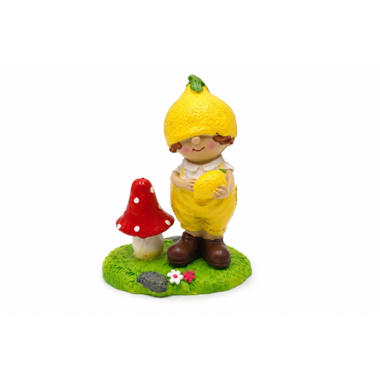 Figura citrom ruhában poly 7,2*5,6*9,2cm sárga