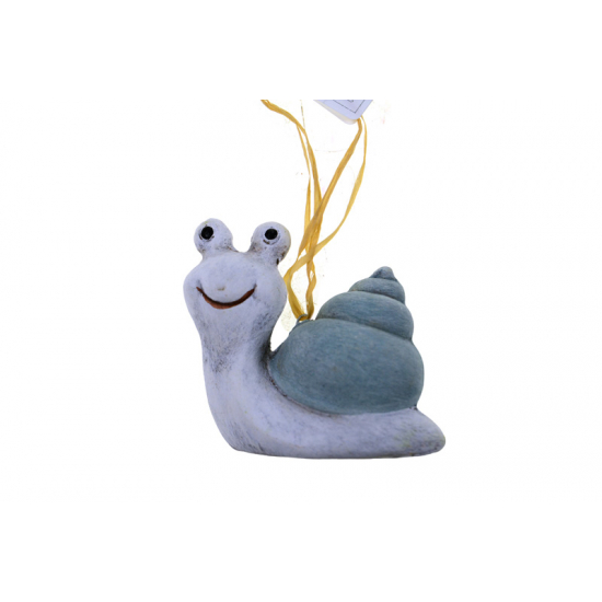 Figura csiga kerámia 5.5*3*5.5cm akasztós kék