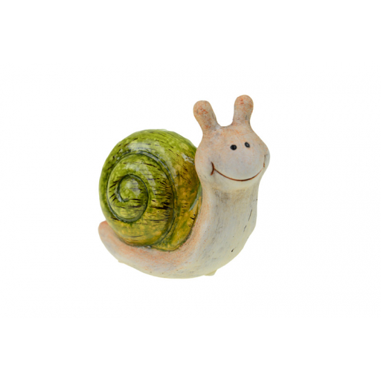 Figura csiga kerámia 9*4.8*8.7cm zöld