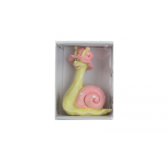 Figura csiga poly 7,7cm rózsaszín