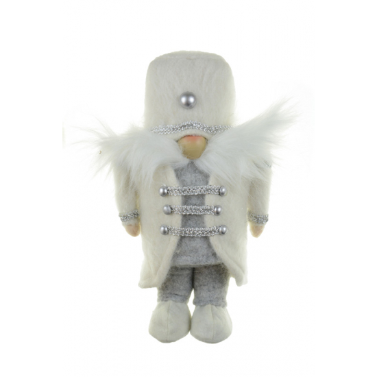 Figura diómanó textil 14*8*28cm fehér/szürke