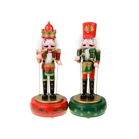 Figura diótörő fa 32cm 2féle zöld/piros