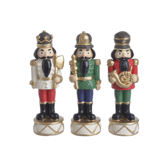 Figura diótörő kerámia 9cm álló 3féle zöld/piros