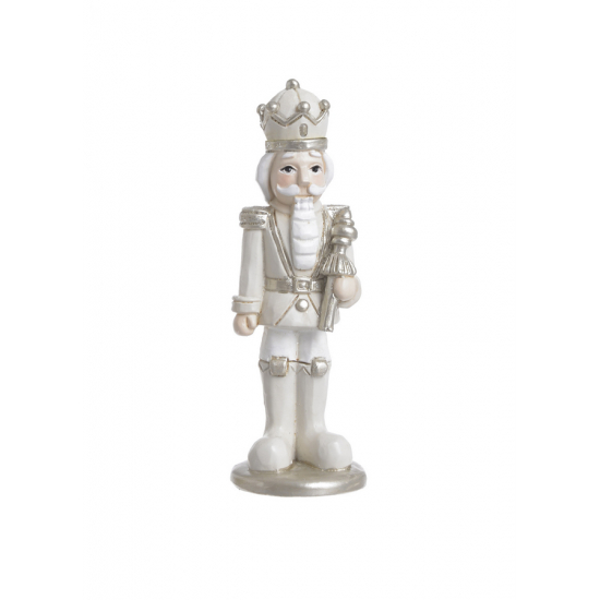 Figura diótörő kerámia 9cm fehér/ezüst