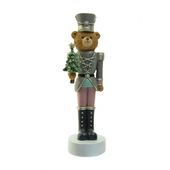 Figura diótörő maci poly 28,3cm színes