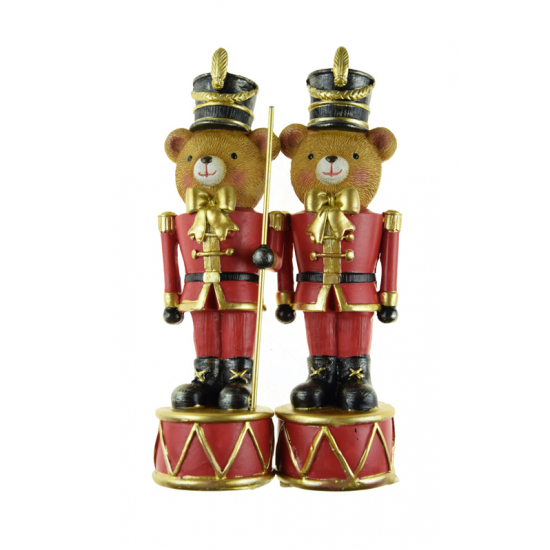 Figura diótörő maci poly 5.5*5*18cm 2féle piros