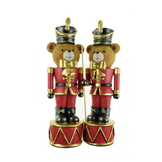 Figura diótörő maci poly 7*6*23cm 2féle piros