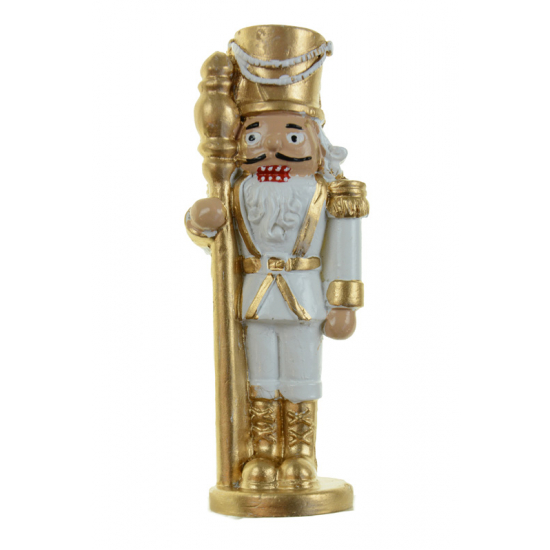 Figura diótörő poly 4,4*3,5*11,4cm fehér/arany