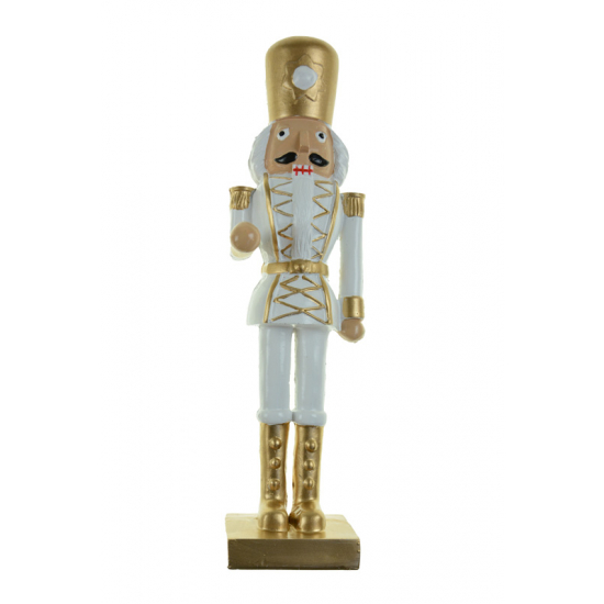 Figura diótörő poly 7,7*6,5*28,3cm fehér/arany
