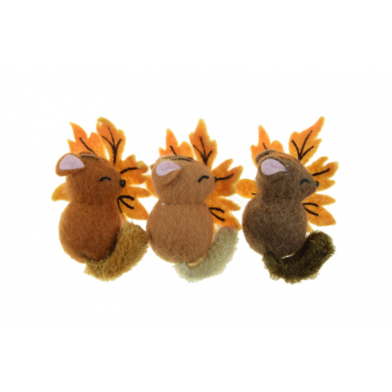 Figura egér textil 10cm barna többféle