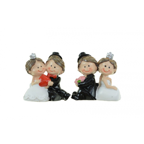 Figura esküvői poly 3,9cm s/2 fekete/fehér