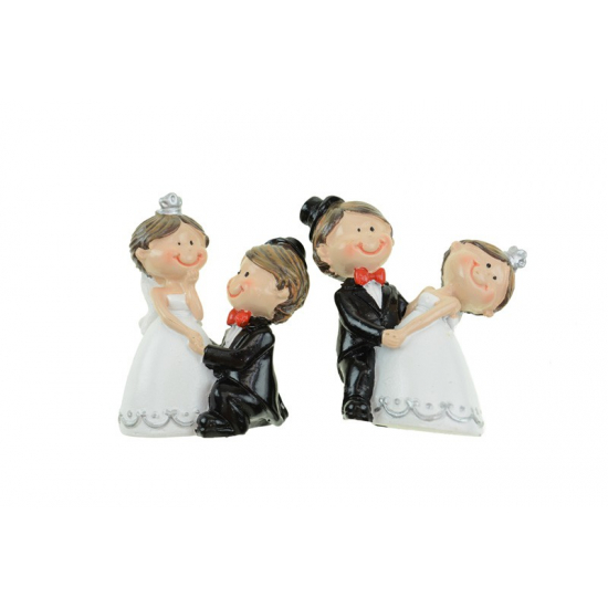 Figura esküvői poly 6,2cm s/2 fekete/fehér