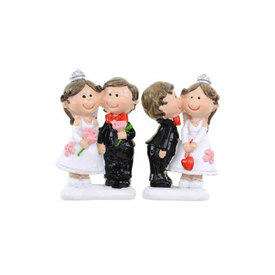 Figura esküvői poly 6,9cm s/2 fekete/fehér