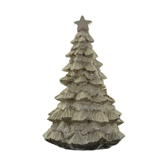 Figura fenyő poly 9,9*9,3*15,2cm csillaggal arany